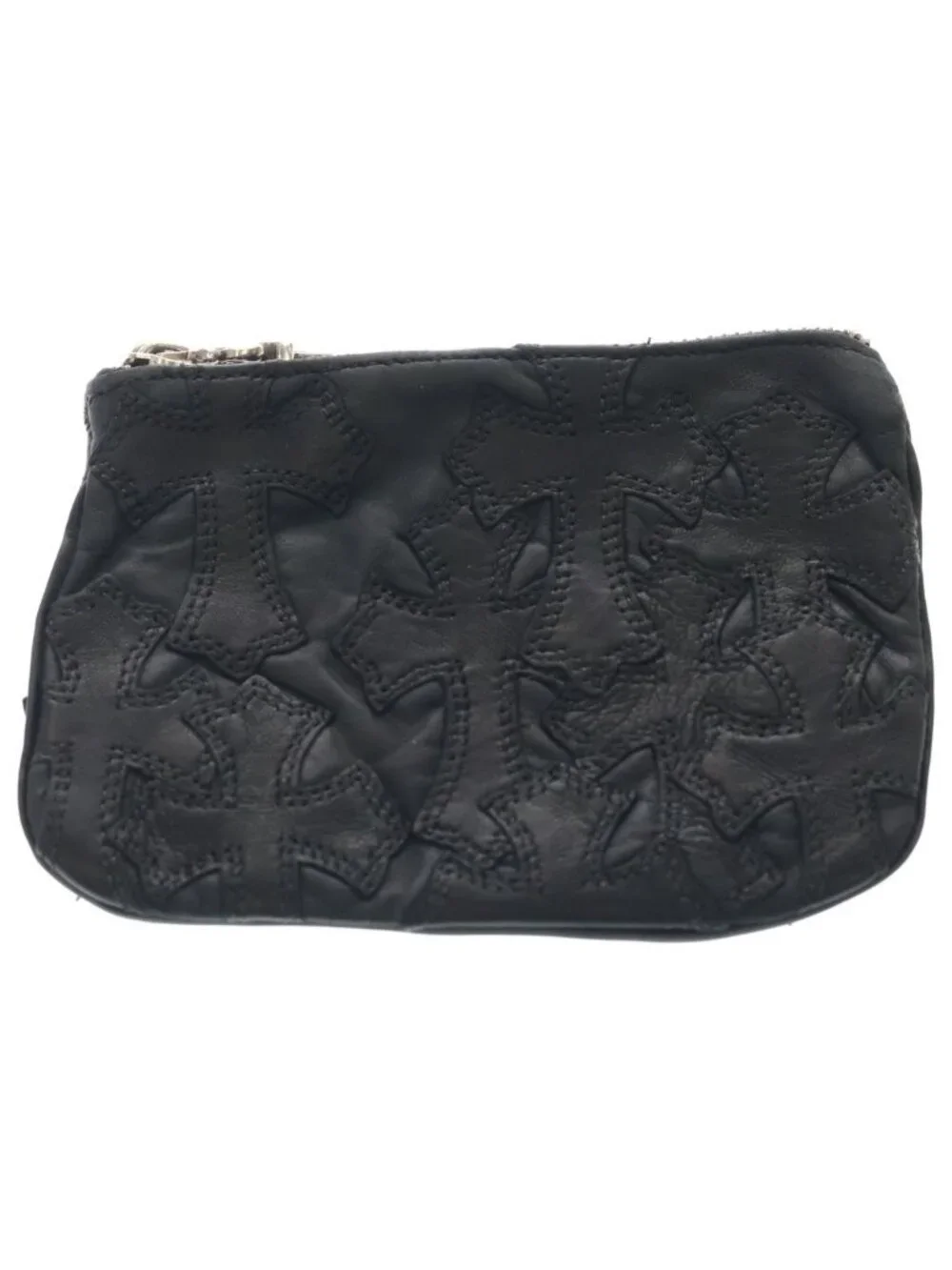 Chrome Hearts Zpr Chng Purse Change Custom Cross Patch Dagger Zip Coin Case